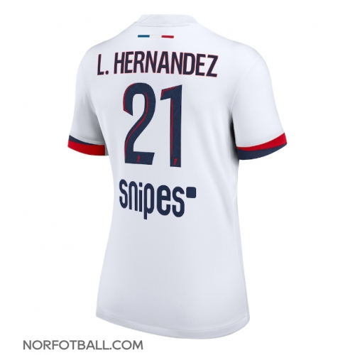 Billige Fotballdrakt Paris Saint-Germain Lucas Hernandez #21 Replika Bortedrakt Dame 2025-26 Kortermet Billige Fotballdrakt Paris Saint-Germain Lucas Hernandez #21 Replika Bortedrakt Dame 2025-26 Kortermet